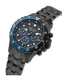 Nautica Men's Chronograph Black Stainless-Steel Watch, 44mm