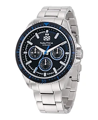 Nautica Men's Analog Silver-Tone Stainless Steel Watch, 46mm