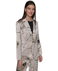 Karl Lagerfeld Paris Women's Printed Satin Jacket