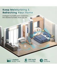 4L Ultrasonic Humidifier with Essential Oil Diffuser and 2 Mist Levels