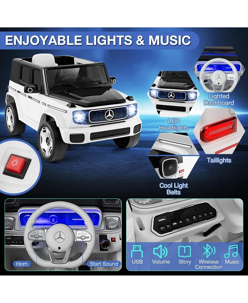 12V Licensed Mercedes-Benz Eqg Kids Ride On Car with Remote Control