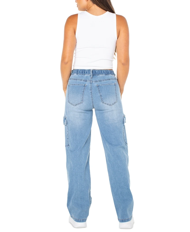 Celebrity Pink Juniors' High Rise Wide Leg Cargo Jeans