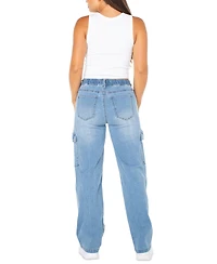 Celebrity Pink Juniors' High Rise Wide Leg Cargo Jeans