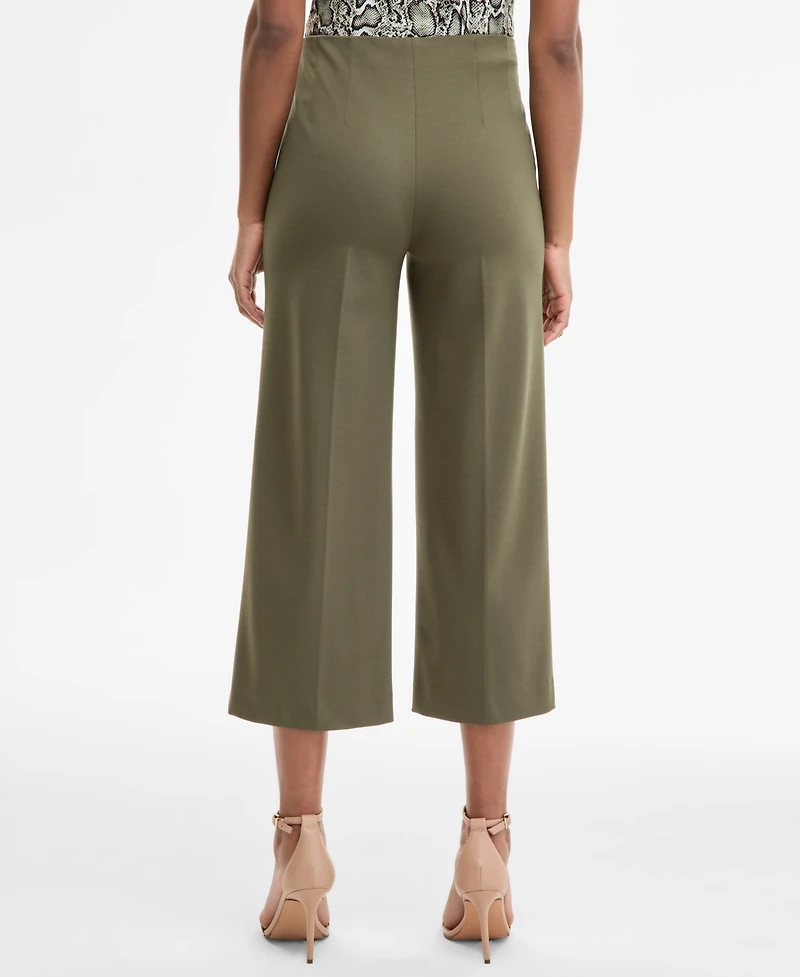 Anne Klein Women's High-Rise Pull-On Crop Wide-Leg Pants