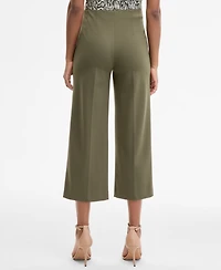 Anne Klein Women's High-Rise Pull-On Crop Wide-Leg Pants
