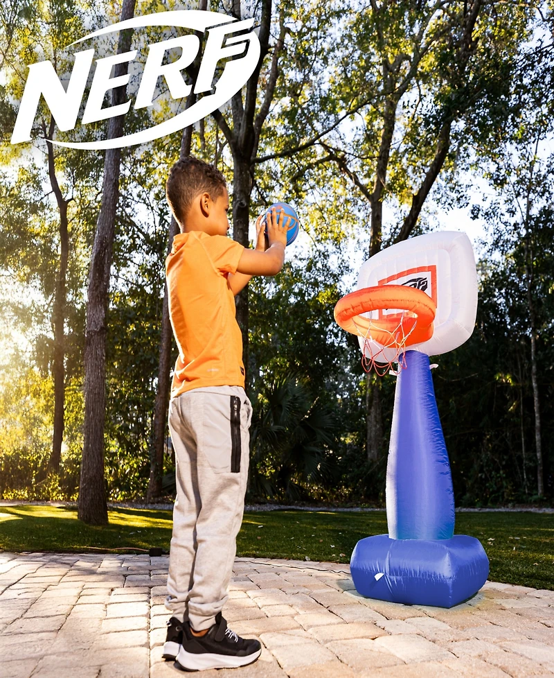 Franklin Sports Nerf AirHoop Kids Inflatable Basketball Hoop Set