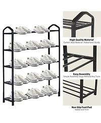 5-Tier Stackable Shoe Rack, 15-Pairs Sturdy Shoe Shelf Storage