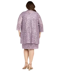 R & M Richards Plus 2-Pc. Lace Jacket Dress Set