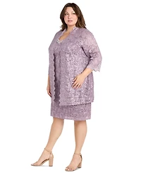 R & M Richards Plus 2-Pc. Lace Jacket Dress Set