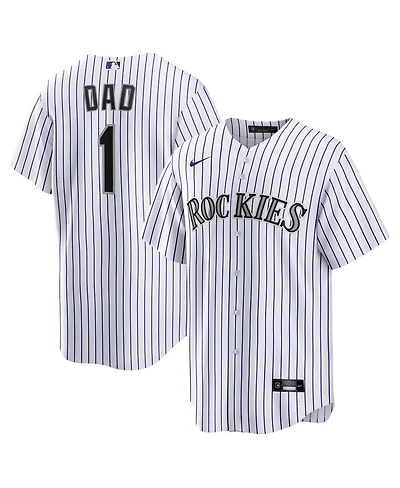 Nike Men's White Colorado Rockies 1 Dad Home Replica Jersey