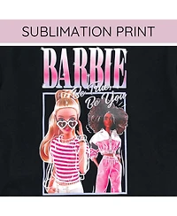 Barbie Toddler Girls Cropped Boxy T-Shirt and Bike Shorts Outfit Set