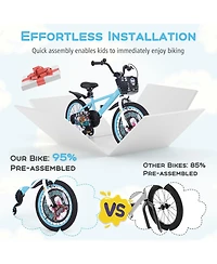 18 Inch Kids Bike with Adjustable Handlebar and Saddle for 4-8 Years Old