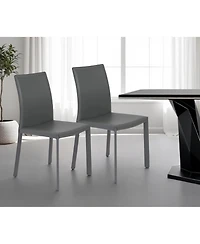 Set of 2 Dining Side Chairs with Padded Seats