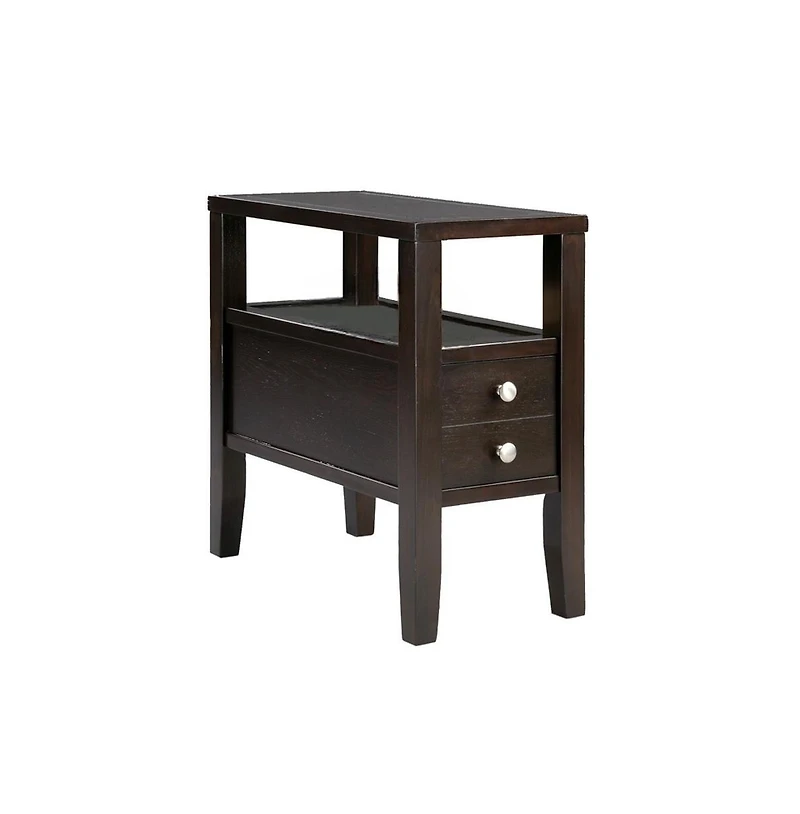 End Table with Two Drawers for Living Room or Bedroom Storage