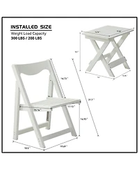Foldable Small Table and Chair Set with 2 Chairs and Rectangular Table