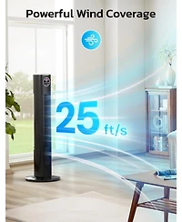 Cowsar Tower Fan for Bedroom, 90° Oscillating with 12H Timer, 37”Standing Fans Remote, Bladeless 4 Modes & 3 Speeds