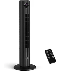Cowsar Tower Fan for Bedroom, 90° Oscillating with 12H Timer, 37”Standing Fans Remote, Bladeless 4 Modes & 3 Speeds
