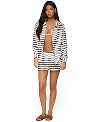 Edikted Women's Collins Oversized Striped Button Up Shirt