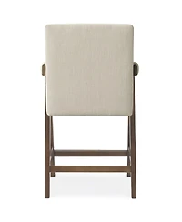 Upholstered Counter Height Bar Stool with Arms, 25.5" Solid Wood Chair for Kitchen Island or Home Bar-Maison Boucle