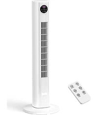 Cowsar Tower Fan for Bedroom, 90° Oscillating Fan with 12H Timer, 37”Standing Fans with Remote, Bladeless Fan with 4 Modes & 3 Speeds