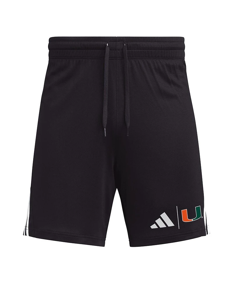 Adidas Men's Black Miami Hurricanes Aeroready 7" Shorts