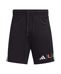 Adidas Men's Black Miami Hurricanes Aeroready 7" Shorts