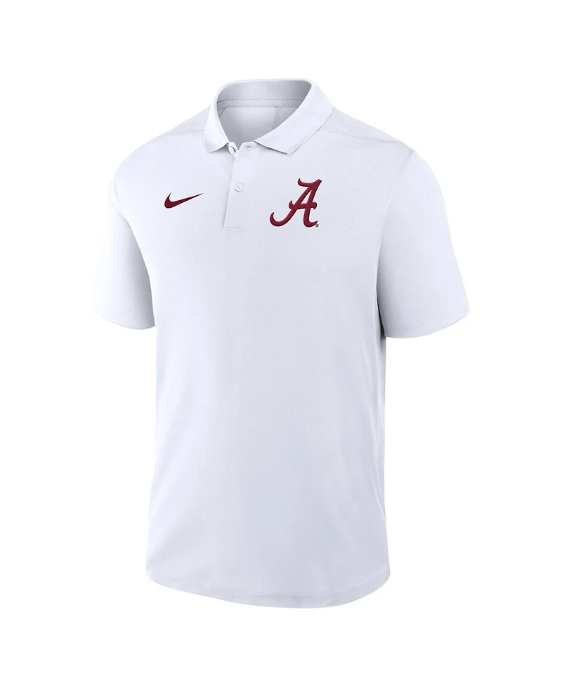 Nike Men's White Alabama Crimson Tide Primetime Victory Primary Logo Performance Polo Shirt