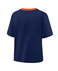 Fanatics Women's Navy/Graphite Houston Astros Oversized Race to Win V-Neck T-Shirt