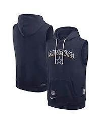 Nike Men's Navy Dallas Cowboys Sideline Performance Sleeveless Pullover Hoodie