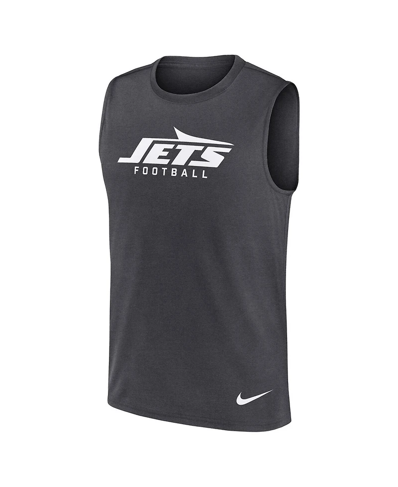 Nike Men's Gray New York Jets Primetime Legend Performance Muscle Tank Top