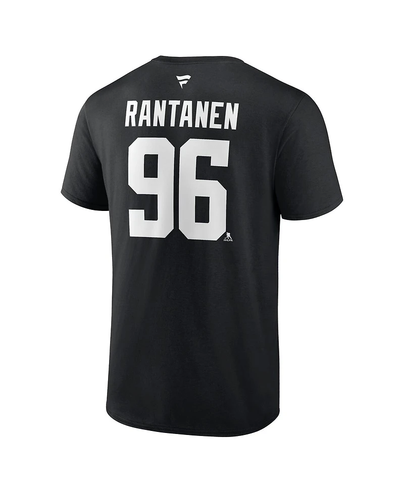 Fanatics Men's Mikko Rantanen Black Dallas Stars Authentic Stack Name Number T-Shirt