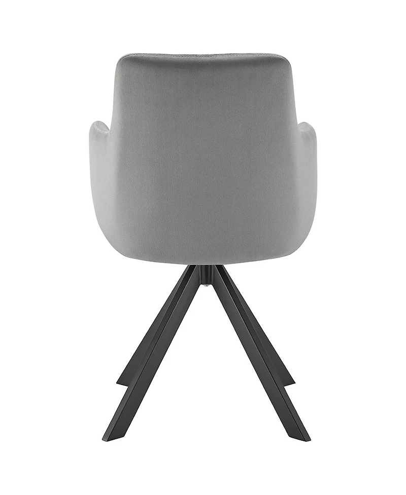 Upholstered Velvet Dining Armchair with Tufted Backrest