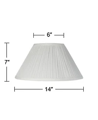Springcrest Ivory Mushroom Pleated Medium Lamp Shade 6" Top x 14" Bottom x 7" High x 8" Slant (Spider) Replacement with Harp and F