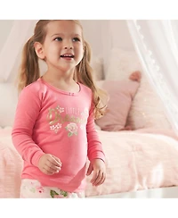 Gerber Toddler Girls 4-Piece Snug Fit Cotton Pajamas, Rose, 3T
