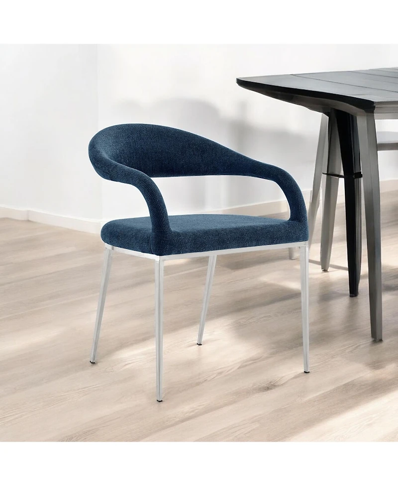 Modern Open Back Upholstered Dining Arm Chairs – Set of 2