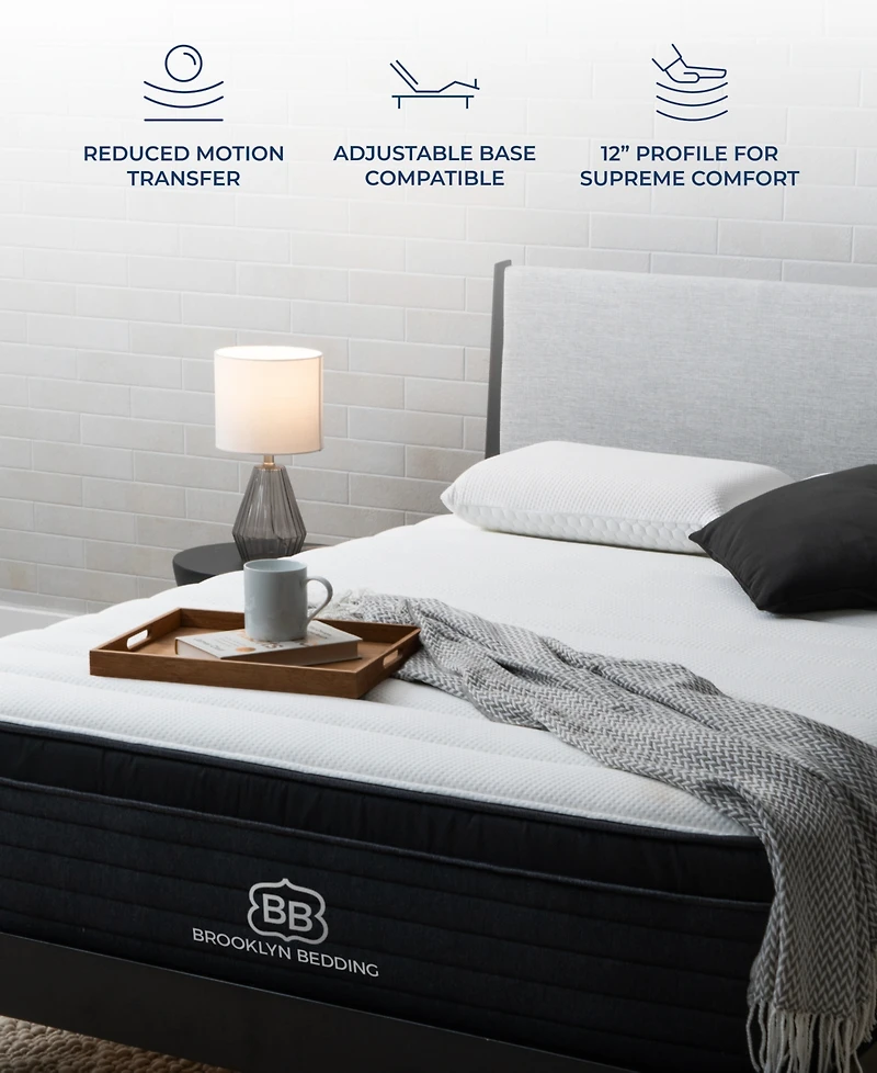 Brooklyn Bedding Select 14" Gel Memory Foam Hybrid Cushion Firm Tight Top Mattress in a Box