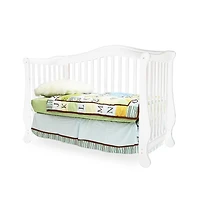 L A Baby The Brentwood 4 in 1 Convertible Full Sized Wood Crib, White