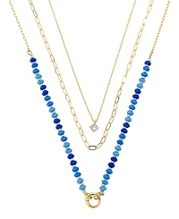 Unwritten Cubic Zirconia Beaded Layered Necklace Set