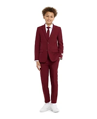 OppoSuits Big Boys Blazing Solid Color Suit, 3-Piece Set Including Blazer, Pants and Clip-On-Tie