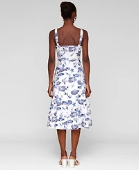 Avec Les Filles Women's Printed A-Line Midi Dress