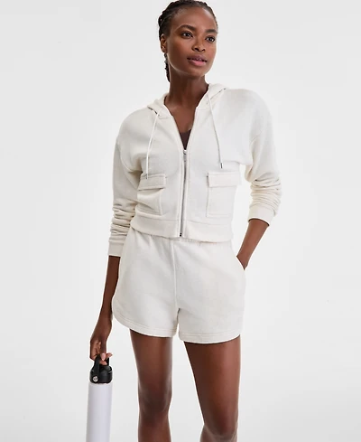 Id Ideology Women's Cropped Zippered Hoodie, Exclusively at Macy's