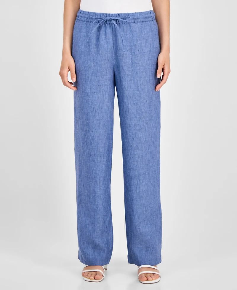 Charter Club Women's 100% Linen Drawstring Pants, Created for Macy's