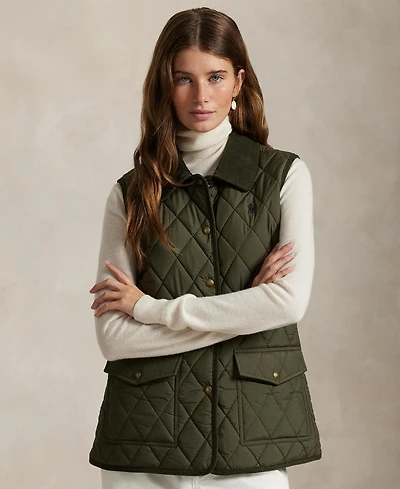 Polo Ralph Lauren Women's Corduroy-Trim Quilted Vest