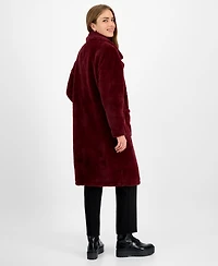 Jou Juniors' Faux-Fur Double-Breasted Coat, Created for Macy's