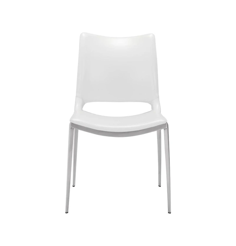 Upholstered Faux Leather Dining Chairs Set of 2 Open Back Side Chairs for Home
