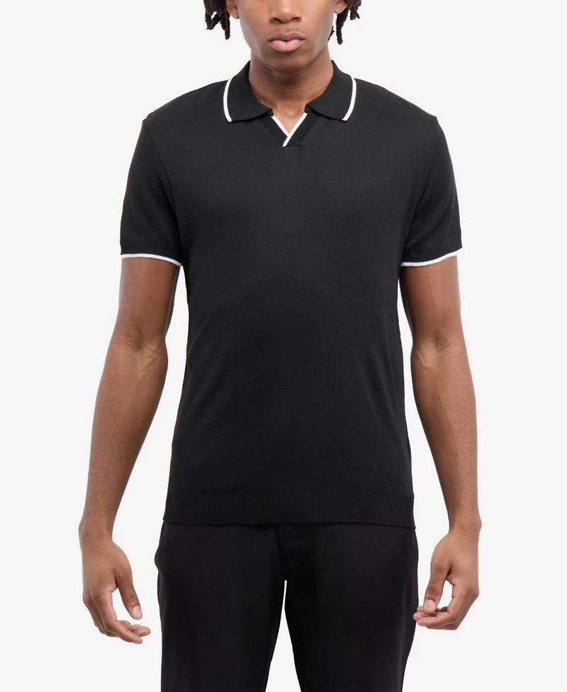 Spring + Mercer Men's Johnny Collar Short Sleeve Sweater Polo