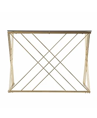 40" Clear and Gold Glass Writing Desk