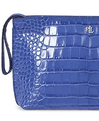 Lauren Ralph Lauren Crocodile-Embossed Leather Large Pouch