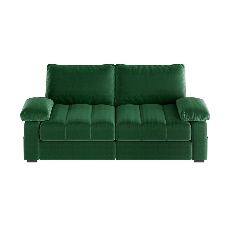 Yaheetech 2-Seater Velvet Couch with Pillow Top Arms, Blue