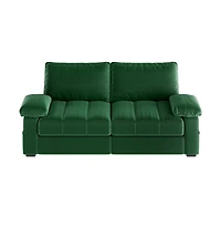 Yaheetech 2-Seater Velvet Couch with Pillow Top Arms, Blue